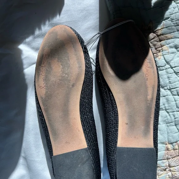 Sam Edelman Black Quilted Ballet Flats with Bow Detail - Picture 4 of 4